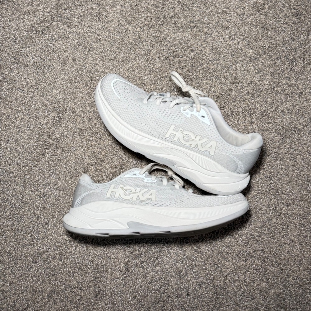 Hoka Rincon 4 Mens 10.5 Running Shoes White Silver Sea 1155130 SSTC